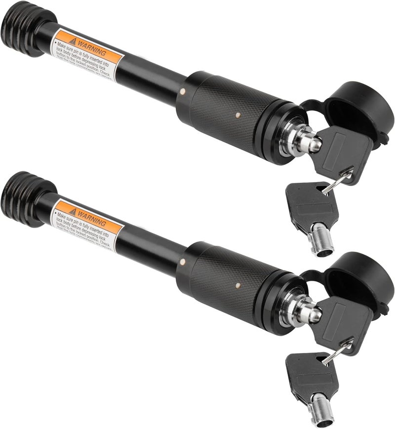 RETRUE Trailer Hitch Lock, 5/8" Locking Hitch Pin for 2 Inch and 2 1/2” Receiver Class III IV Hitch, Tow Hitch Lock with Keys and O-Rings, Trailer Accessories for Outdoor Enthusiasts, 2 Pack - Image 1